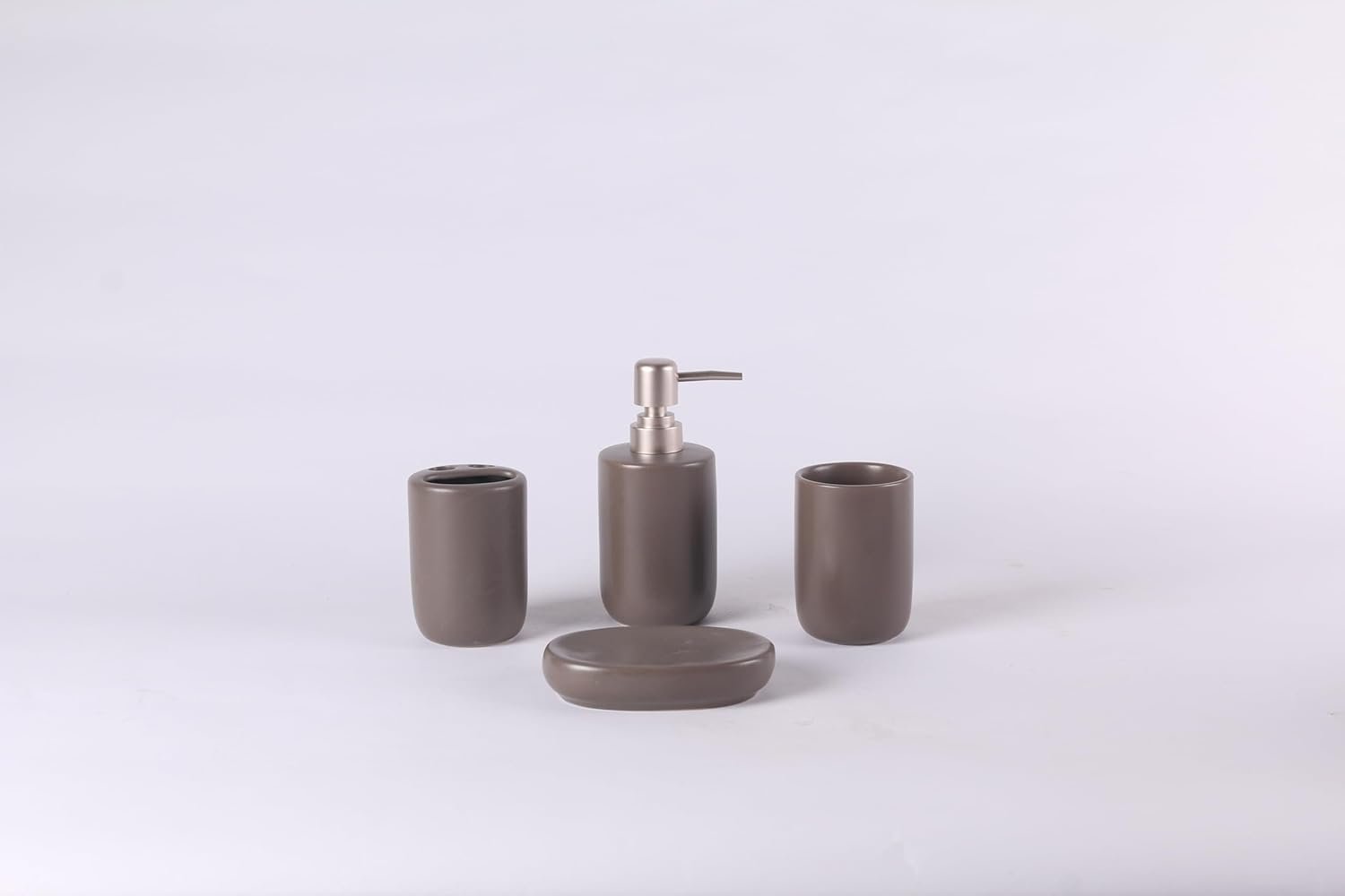 Orchid 4Pcs Ceramic Bath Set Wave brown